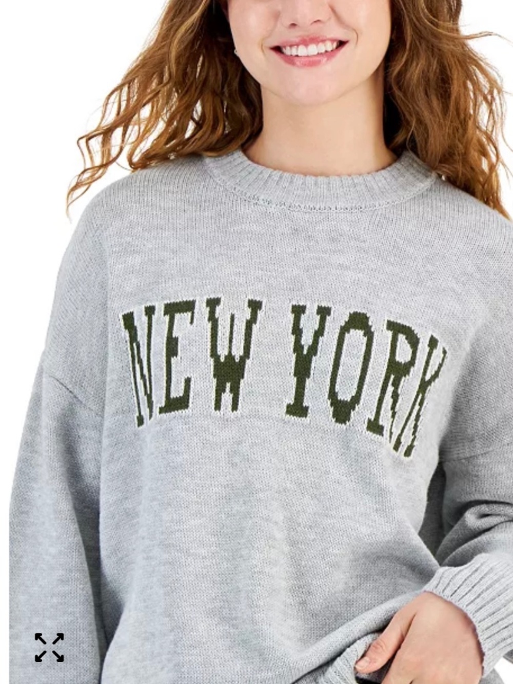 Princess Polly Grey 'NEW YORK' Varsity Knit Sweater Size M